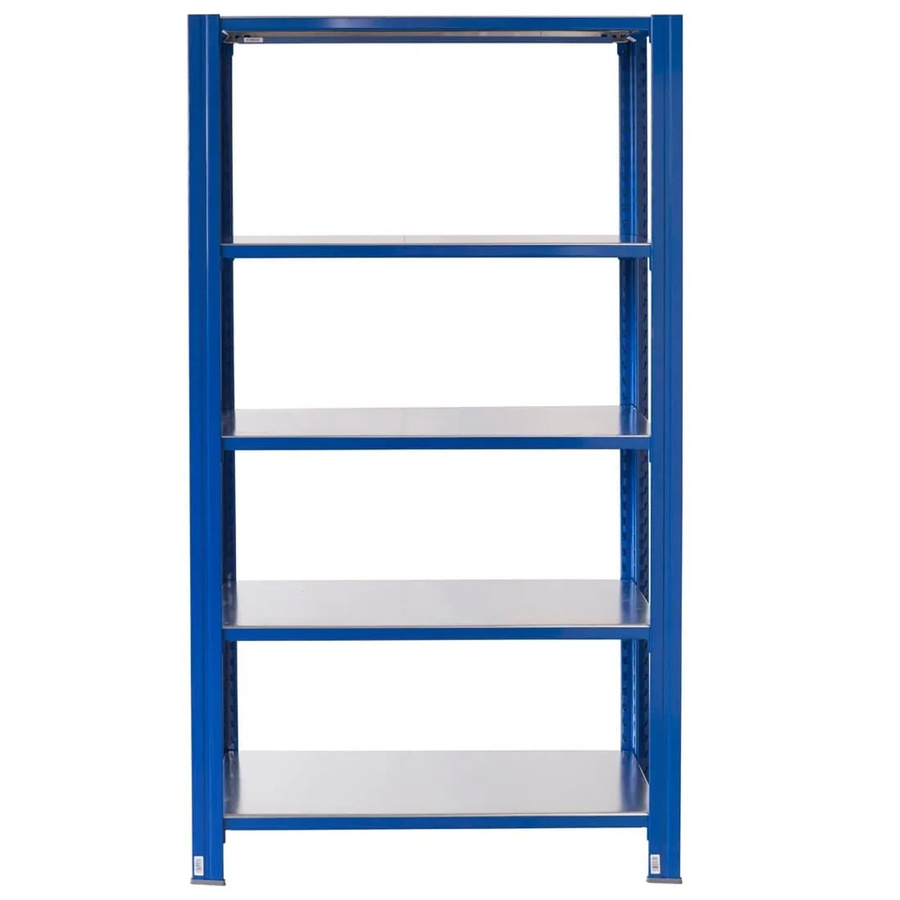AR Shelving T Profile Steckregal Blau und Verzinkt mit 5 Böden, B/H/T: 250 x 100 x 50 cm - Bild 2