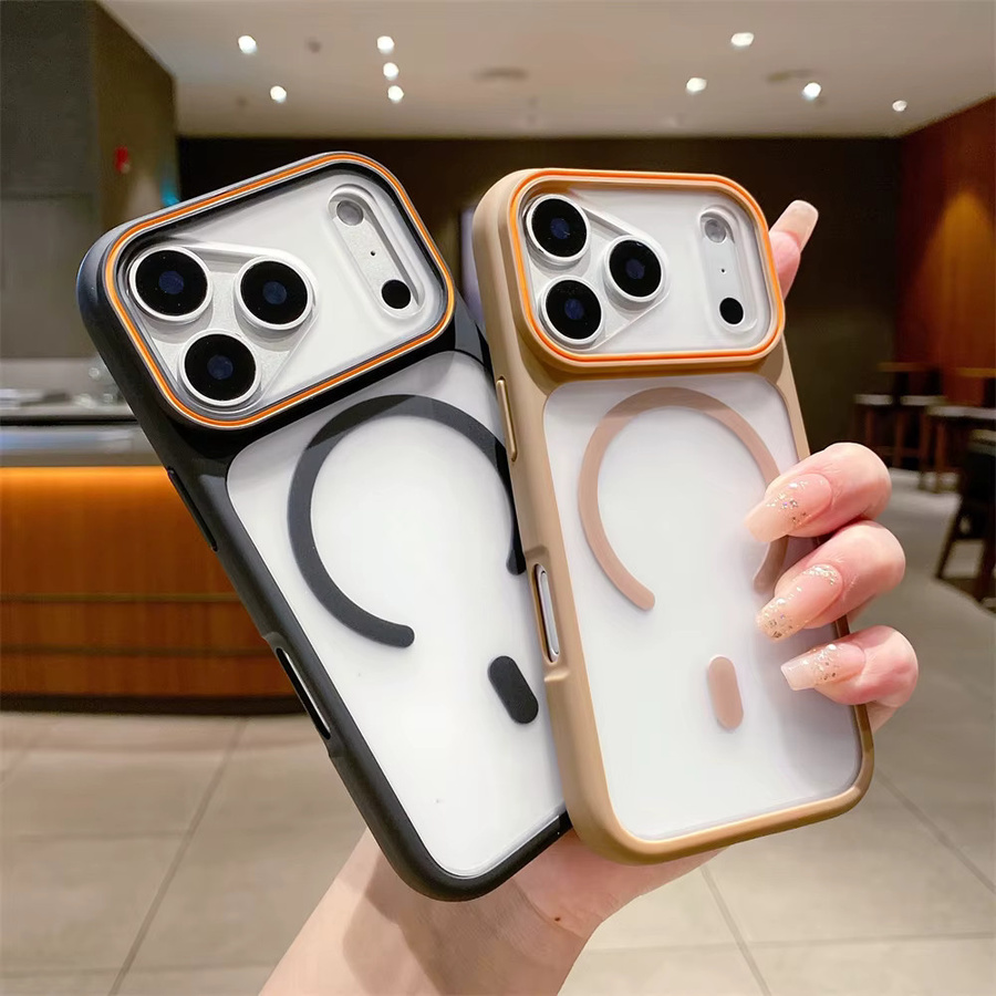 Transparente TPU-Magnethülle für Apple iPhone 17 16 15 14 13 Pro Max Plus Air mit MagSafe Unterstützung in Purple - Bild 1