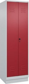 C+P Wäsche- und Kombispinde Classic PLUS mit Sockel, 2 Abteile, RAL 3003 Rubinrot, H x B x T: 195 x 60 x 50 cm - Bild 1