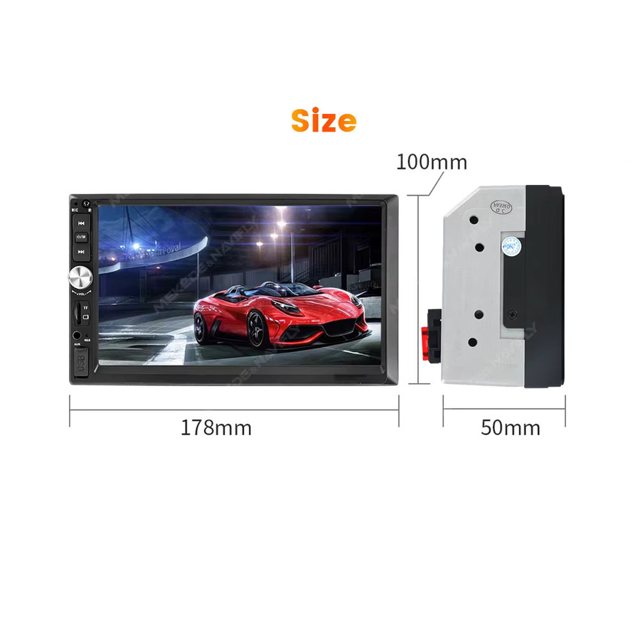 ND5 Universal 2Din 7 Zoll HD Touchscreen Auto Radio MP5 Stereo Empfänger mit GPS, Bluetooth, Multimedia Video Player und Spiegel Link in Schwarz - Bild 4