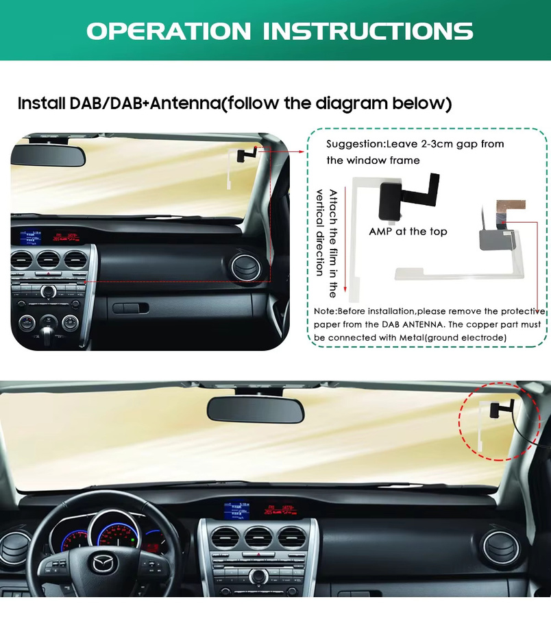 Digital Audio Broad DAB+ Adapter mit Antenne für Android Autoradio und Stereo Multimedia Player, Schwarz - Bild 3