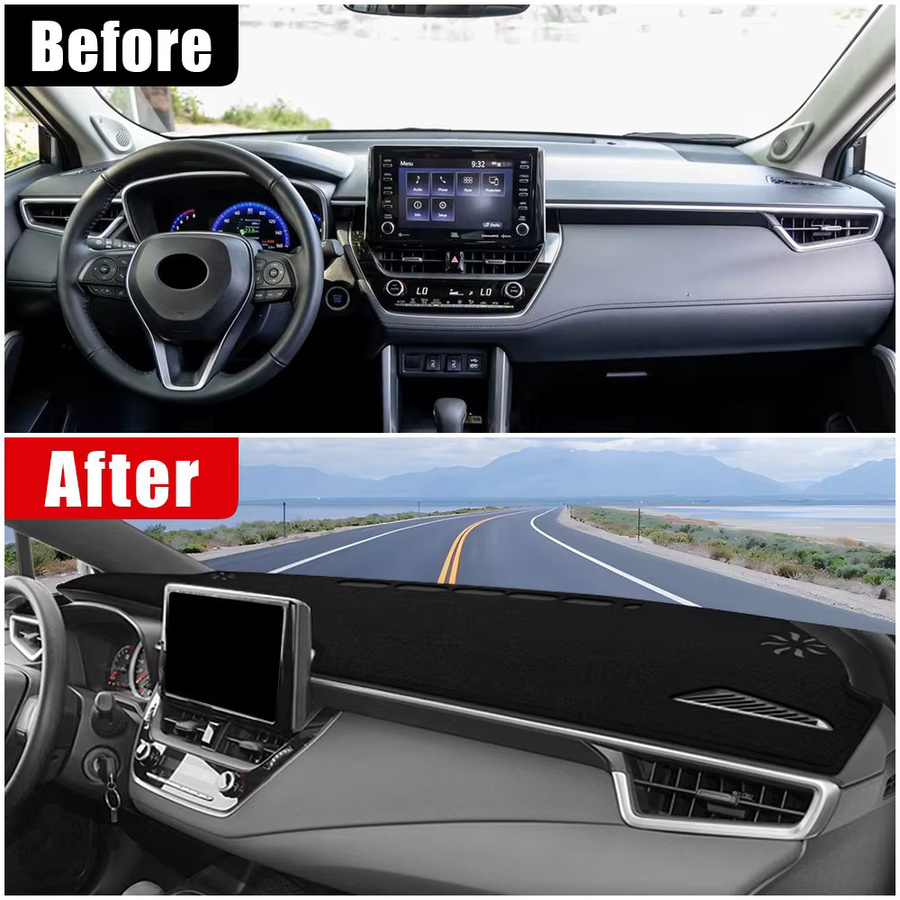 YaLumei Dashboard Matte Sonnenschutz Abdeckung für Toyota Corolla Kreuz XG10 Hybrid, Schwarz - Bild 3