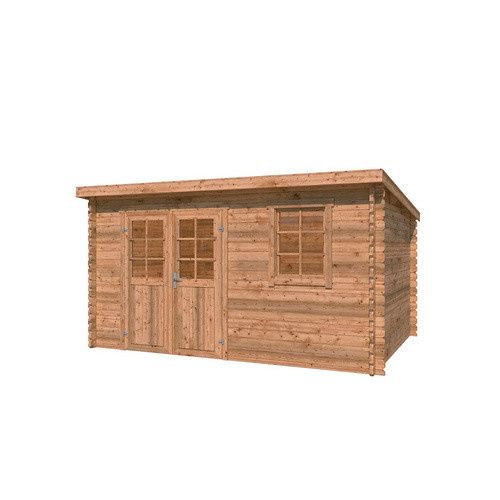 Lasita Holz-Gartenhaus Amira mit Flachdach in Braun, B/H/T: 400 x 211 x 268,7 cm - Bild 2