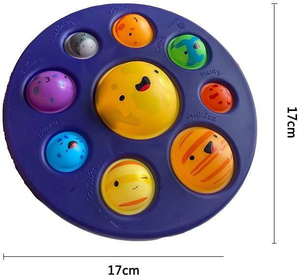Pop Planet Rainbow Push It Bubble Antistress Toys, Sinnesspielzeug, blue - Bild 1