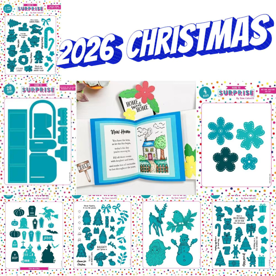 Silberne Weihnachts-Elch Metall-Stanzformen und Stempel für Scrapbook, Tagebuch und DIY-Grußkarten - Bild 1