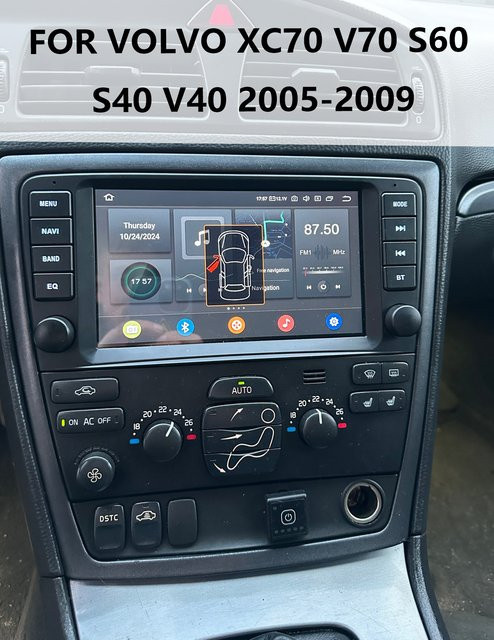 CHSTEK Autoradio mit Navigation, Bluetooth, Wireless CarPlay, Android, WIFI und 4G für Volvo S60 S40 XC70 V70 V40 (2005-2009), Schwarz - Bild 1