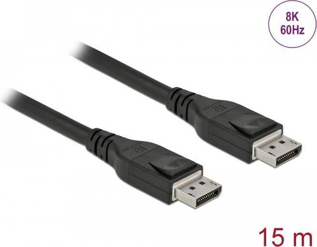 Delock DisplayPort-Kabel DisplayPort auf DisplayPort, aktiv, 8K 60 Hz, Schwarz (85504) - Bild 1