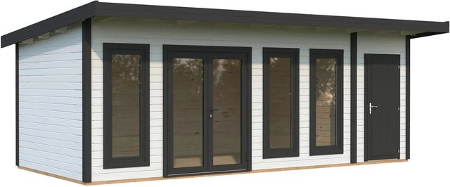 Palmako Holz-Gartenhaus Aurelia mit Pultdach in Weiß lackiert B/T: 670 x 300 cm - Bild 1