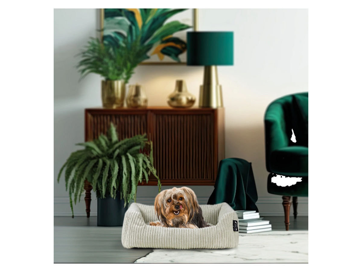 ROHRSCHNEIDER Tierbett Milly aus Cordstoff in Beige mit abnehmbarem Bezug und rutschfester Unterseite - Bild 3