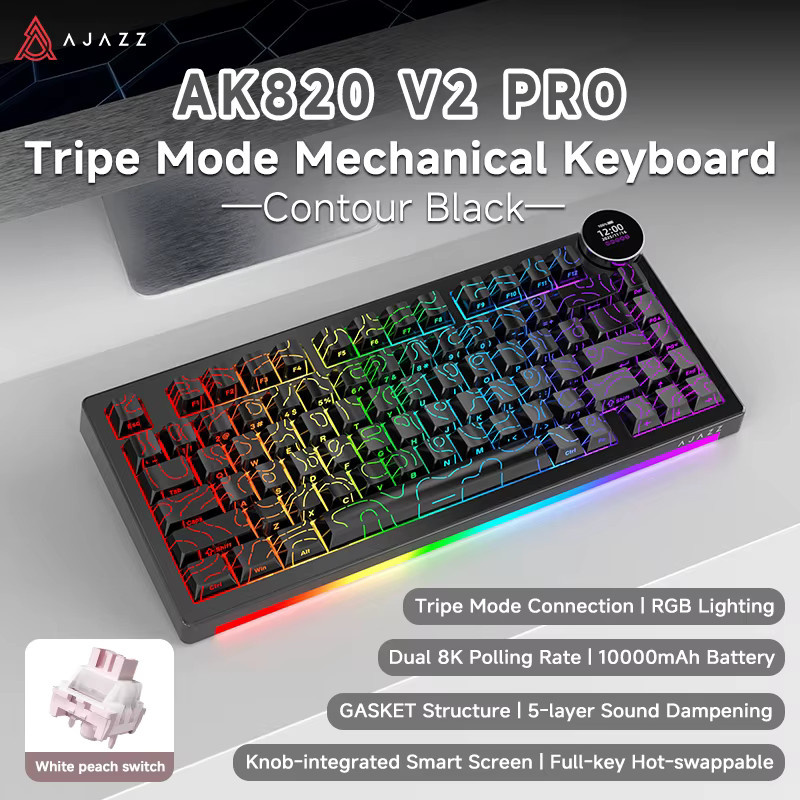Ajazz AK820 V2 PRO Mechanische Tastatur mit Dual 8K und RGB in Schwarz - Bild 5