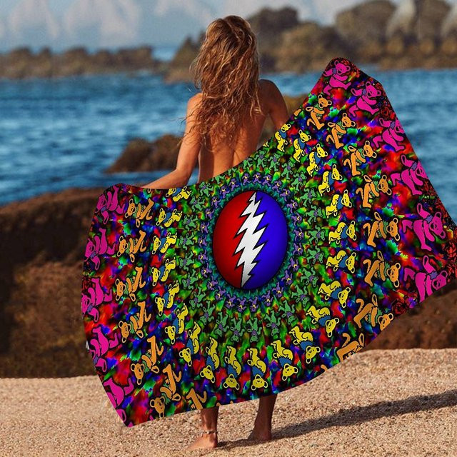 G-Grateful D-Dead Mikrofaser Strandtuch in Multicolour, schnelltrocknend und weich, B/B/H: 30 x 30 cm - Bild 1
