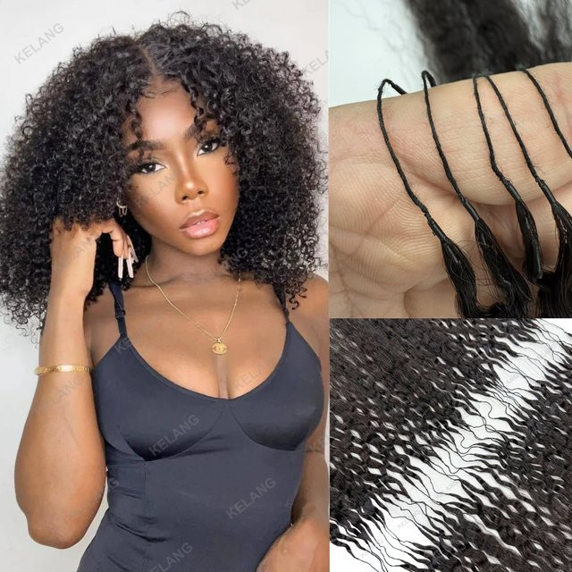 Charming Queen Crochet Hair, Kinky Curly, Echthaar-Extensions - Bild 1