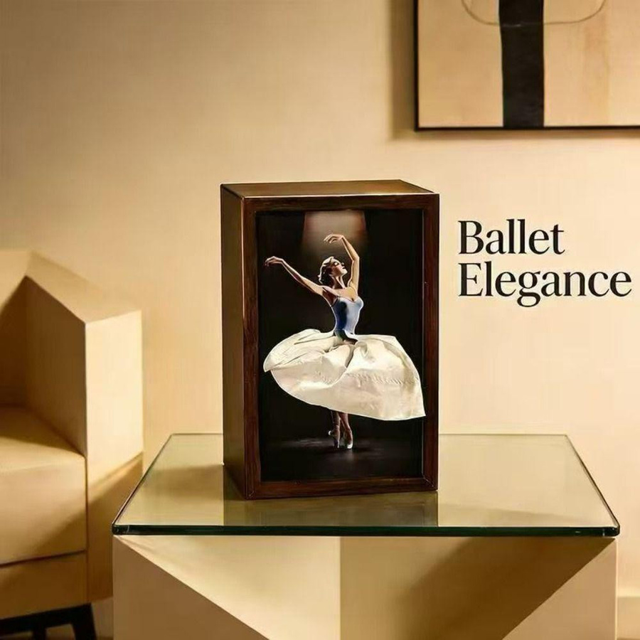BooPai Holz-Taschentuchbox Ballett Design in Braun, Tischdeko Serviettenhalter aus Holz - Bild 5