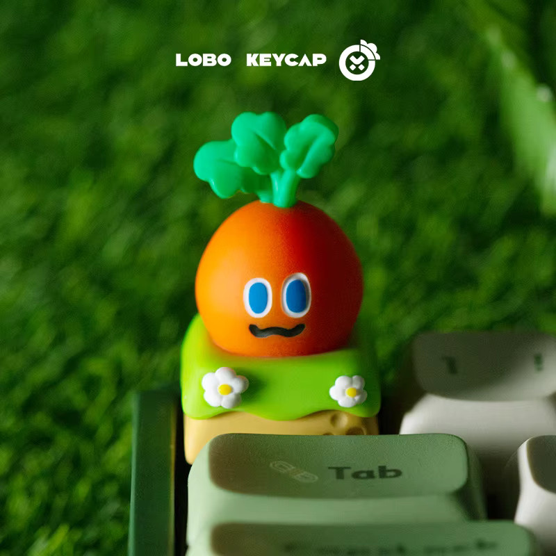 Kawaii Cartoon Karotte Sänger Mayday Personalisierte Mechanische Tastatur Tastenkappen aus Harz in Orange - Bild 3