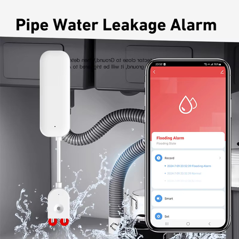 Tuya Smart Wasser Sensor Zigbee 3.0 und WiFi Wasserleck Detektor mit App-Fernsteuerung in Weiß, kompatibel mit SmartLife und Yandex - Bild 3