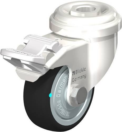 Blickle Lenkrolle LRXA-PATH 50KFD-FI mit Feststeller aus Edelstahl in Silber, Rad-Durchmesser: 50 mm, Tragfähigkeit: 75 kg - Bild 1
