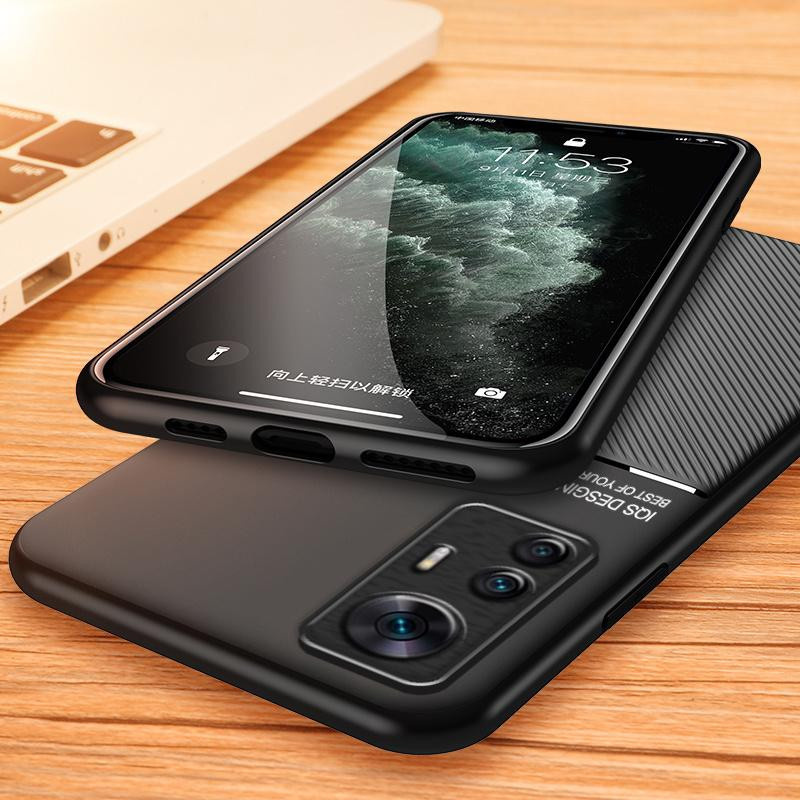 Xiaomi Mi 12T 12T Pro 5G Magnetische Handyhülle aus Leder in Schwarz mit Auto-Halterung und Soft Armor Rückseite - Bild 3