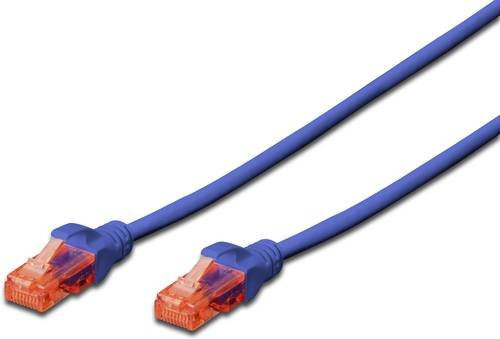 Digitus RJ45 Patchkabel CAT 6 U/UTP Ethernet LAN Kabel Blau, Länge: 5,00 m - Bild 1