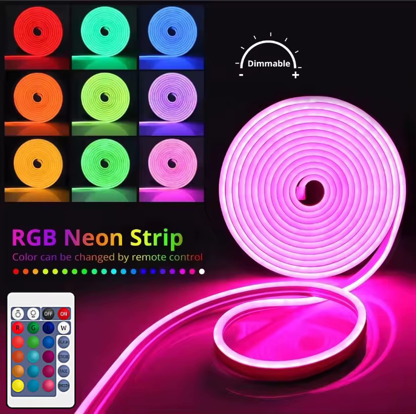 Mikenoon RGB Neon LED-Lichtband mit App-Steuerung und Fernbedienung, Multicolor, USB-Anschluss - Bild 4