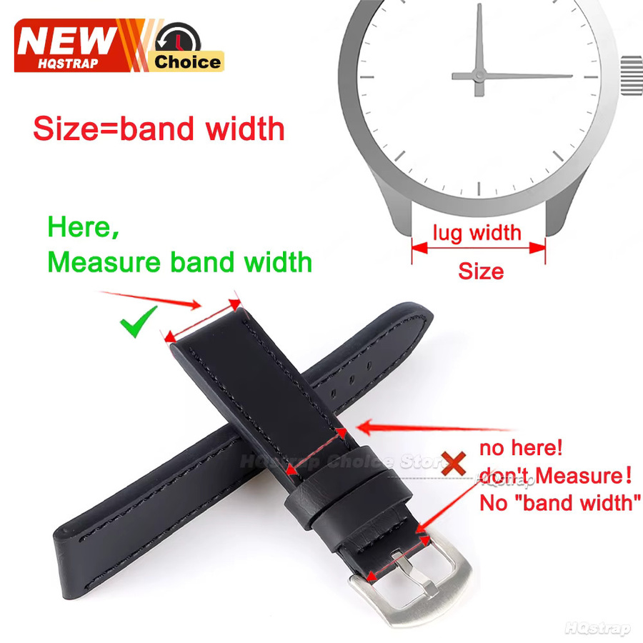 HQstrap Uhrenarmband Leder, Vintage, Schwarz, Unisex - Bild 3