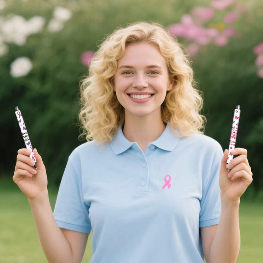 48 Stück UV DTF Pen Wraps Transfer Aufkleber Brustkrebs-Bewusstseinstag, wasserdichte HD-Druck selbstklebende Aufkleber in Multicolour für Heimwerker - Bild 4