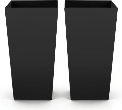 VEVOR 2er-Set Pflanztopf aus PP-Kunststoff in Schwarz, quadratisch und modern, mit Innentopf und Abflusslöchern, B/T/H: 39,0 x 39,0 x 75,0 cm - Bild 1