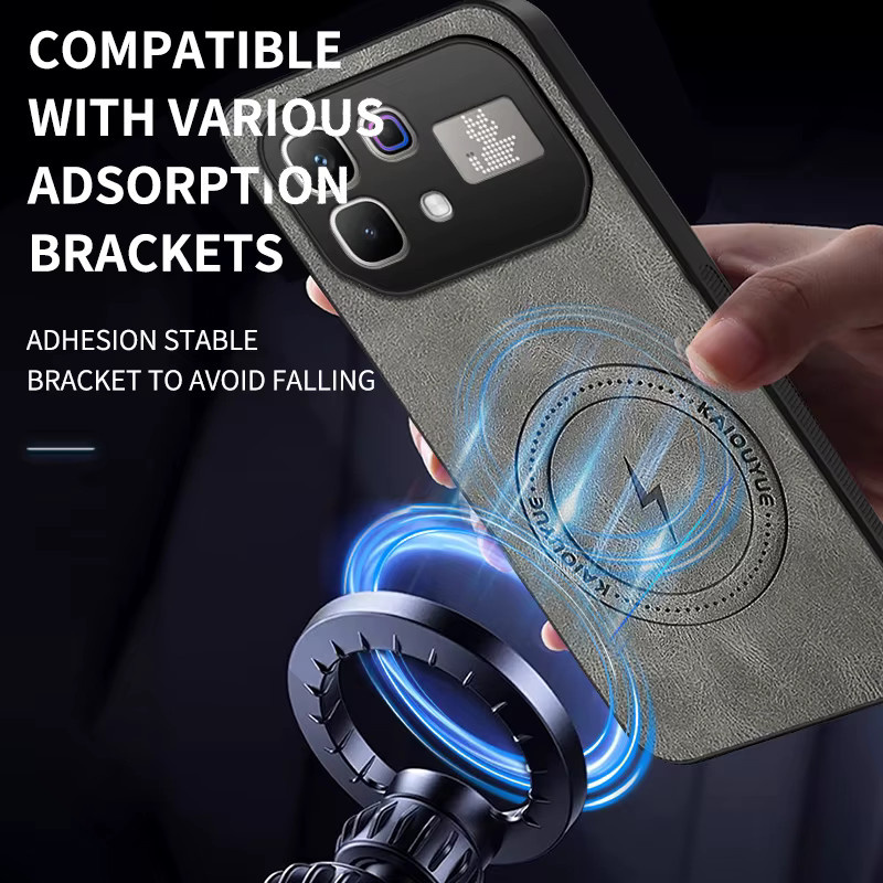 Retro Business Magnetische PU-Leder Schutzhülle für Infinix Note 60 Pro, 50 Pro Plus, 50X und 40 in Grau - Bild 2