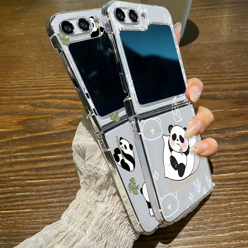 Transparente Panda Handyhülle für Samsung Galaxy Z Flip 8 5G als kreative Hartschale - Bild 2