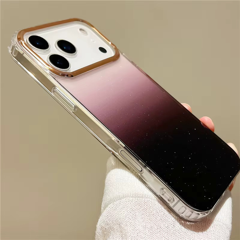 Fudusaidman Glitzerhülle für iPhone mit Farbverlauf in Transparent und Multicolour/Blau, weiche Vollabdeckung - Bild 1
