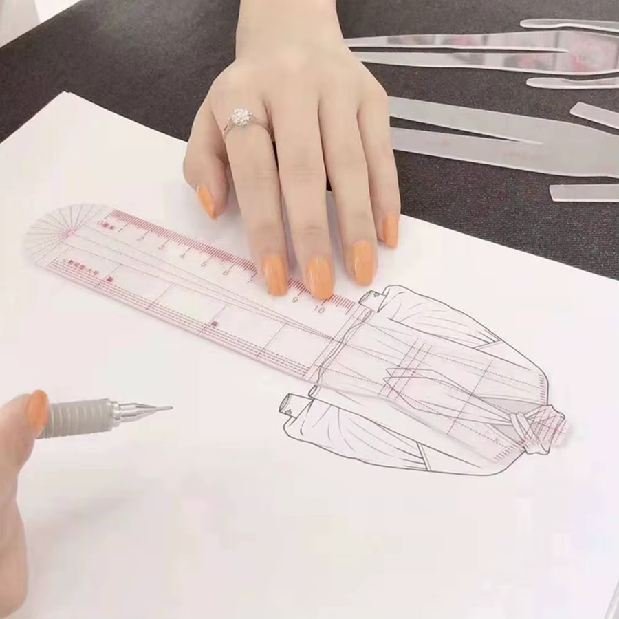 Mode Zeichnung Vorlage und Illustrationslineal aus Kunststoff für Design und Schneiderei - Bild 2