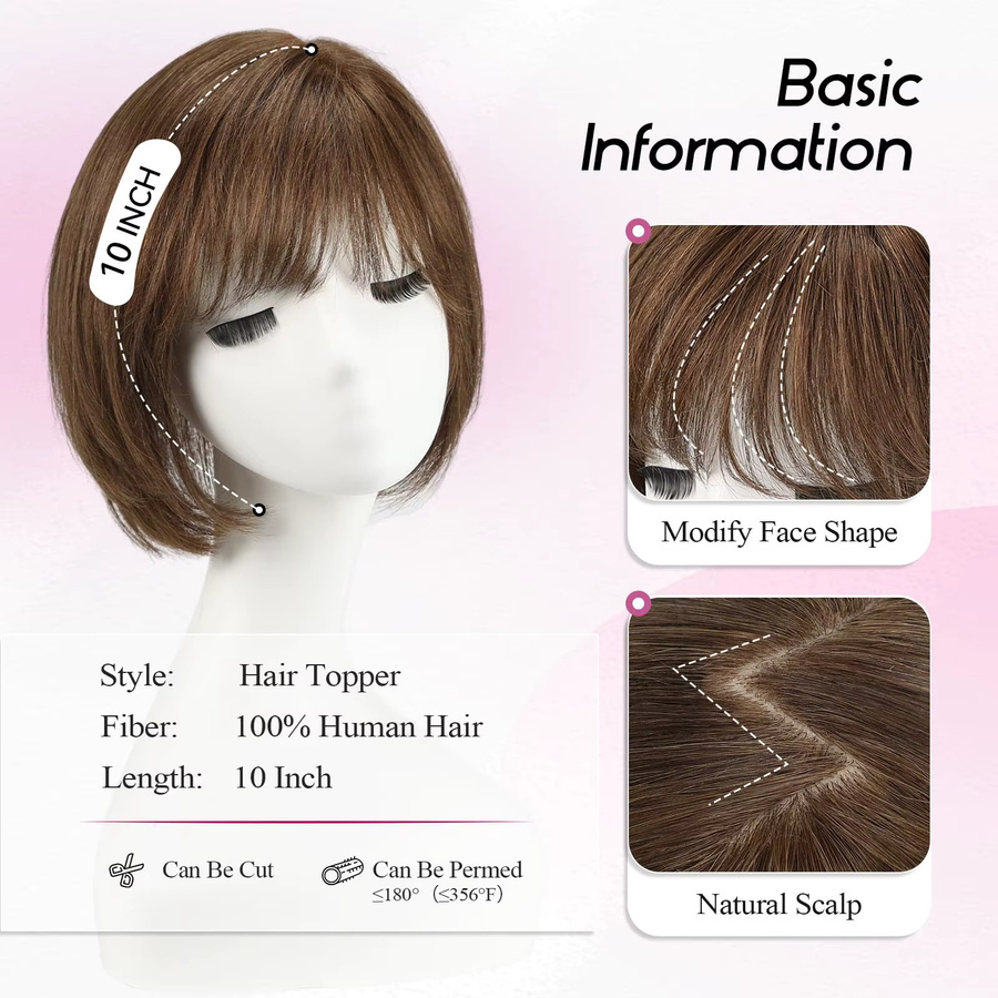 HAIRCUBE Echthaar-Topper, Braun, 25,4 cm, Damen - Bild 2