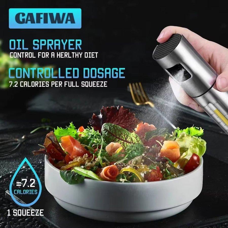 FEB.WIND Olivenölsprühgerät in Silber als Ölspender und Sprühflasche für die Küche - Bild 2