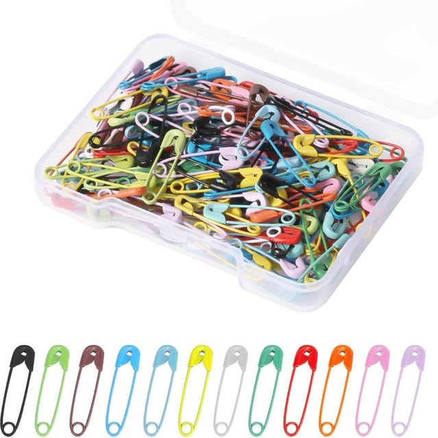 Erying Mini-Sicherheitsnadeln aus Metall in Multicolour, 250 Stück - Bild 1
