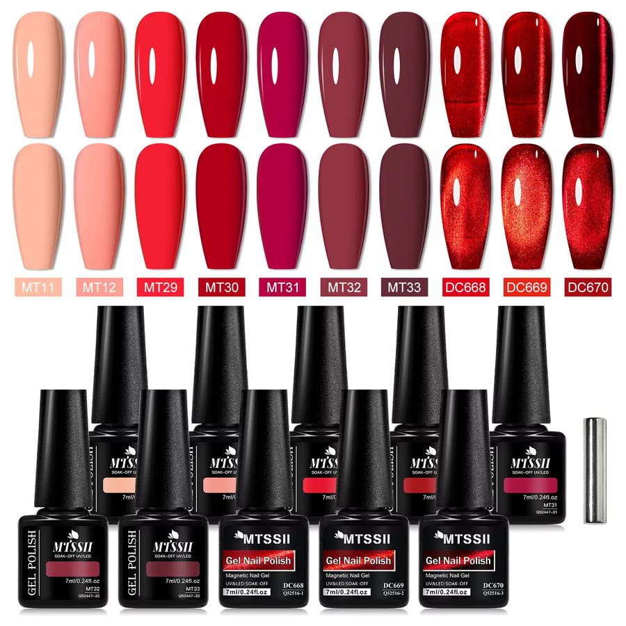 Mtssii Gel Nagellack Set, Kaffee Braun, 11 Stück - Bild 2