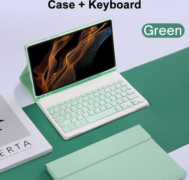 Samsung Galaxy Tab S8 Ultra Hülle mit Bluetooth-Tastatur in Grün für 14,6 Zoll Modelle SM-X900N und X906N - Bild 1