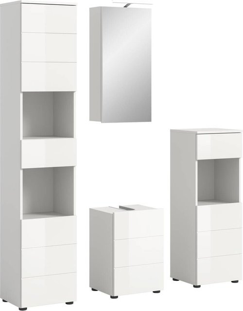 Badezimmer-Set VIRA xonox.home weiß Hochglanz B/H/T: 144 x 190 x 34 cm - Bild 1