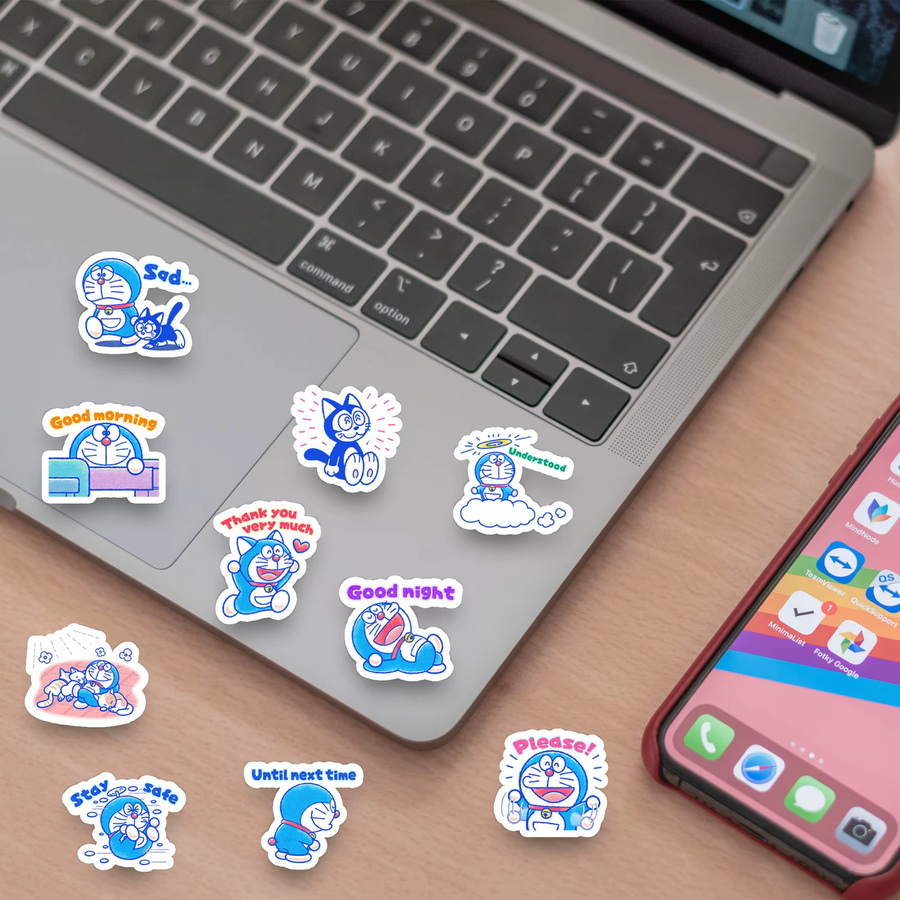 40 Stück Doraemon Aufkleber Set mit bunten Cartoon-Motiven zur DIY-Dekoration für Schreibwaren, Wasserflaschen und Handyhüllen - Bild 2