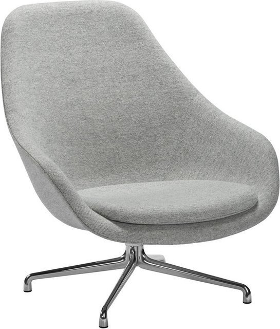 HAY About A Lounge Chair High Aal 91 mit Armlehnen in Grau aus Schurwolle und Leichtmetallrahmen - Bild 1