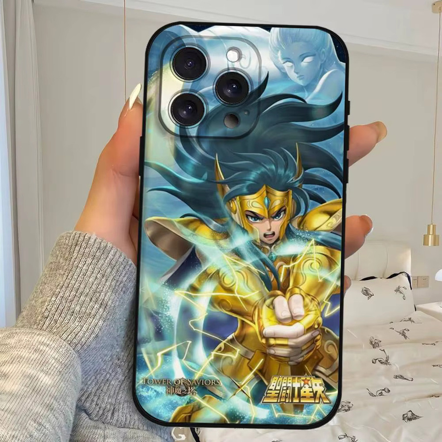 Mesuca Handyhülle Saint Seiya Aiolos Camus Silikonhülle für iPhone 17 16 15 14 13 12 11 Pro Max Mini X Xs XR in Schwarz und Multicolour - Bild 2