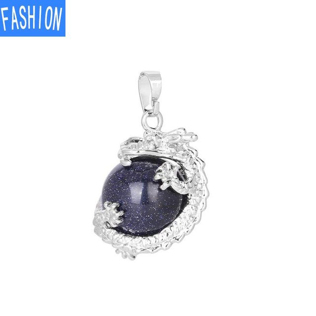 Halskette Amethyst, 3D-Drache, blue sand, Unisex - Bild 1