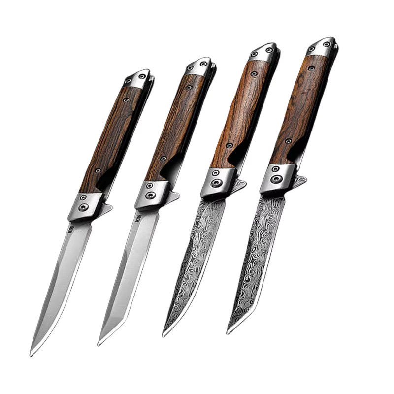 ALLWIN HOUSEWARE W Taschenmesser aus Edelstahl mit Holzgriff und Schutzhülle in Silber - Bild 3