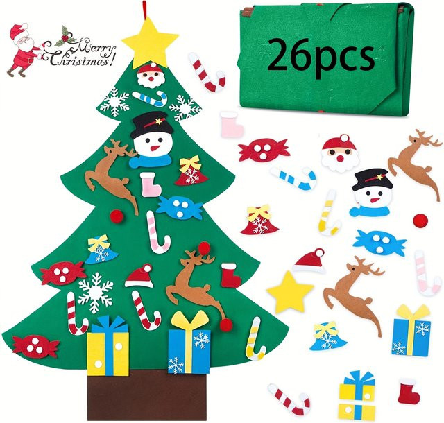 Max Fun DIY Filz-Weihnachtsbaum-Set als hängende Weihnachtsdekoration in Mehrfarbig - Bild 1