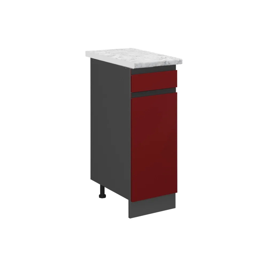 Vicco Küchenunterschrank R-Line Schubladenschrank in Rot mit Marmor-Optik, B/T/H: 30 x 46 x 81,6 cm - Bild 2