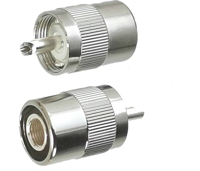 10 Stück UHF PL259 Männliche Schraubkupplung Stecker in Silber für RG5 RG6 5D-FB LMR300 Kabel, gerade Ausführung - Bild 1