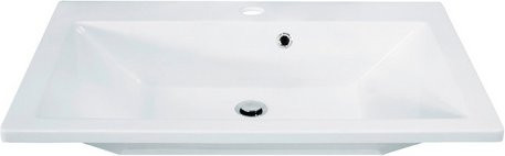 Fackelmann Waschbecken Domino aus Mineralguss, Weiß, B/H/T: 80 x 17 x 50 cm - Bild 1