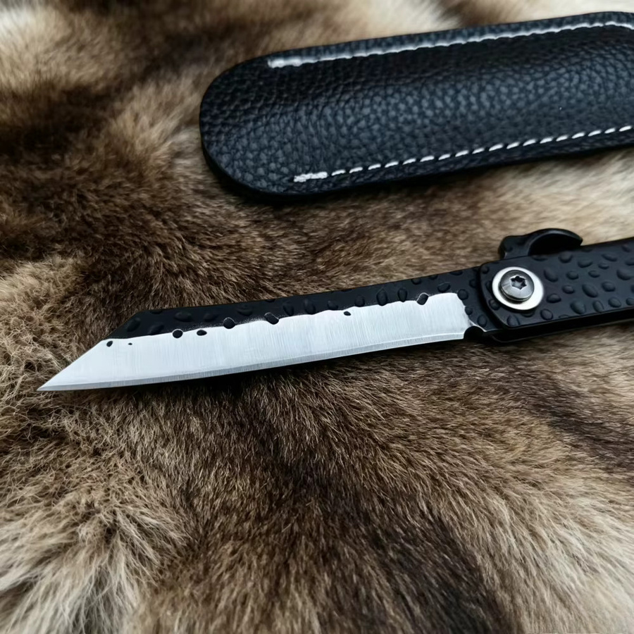 Higonokami Outdoor Taschenmesser mit Lederscheide in Schwarz - Bild 2