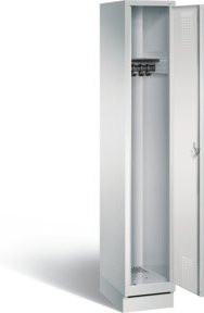C+P Garderobenschrank Evolo in Lichtgrau mit Schloss, Regalböden und Kleiderstange, H x B x T: 180 x 32 x 50 cm - Bild 1