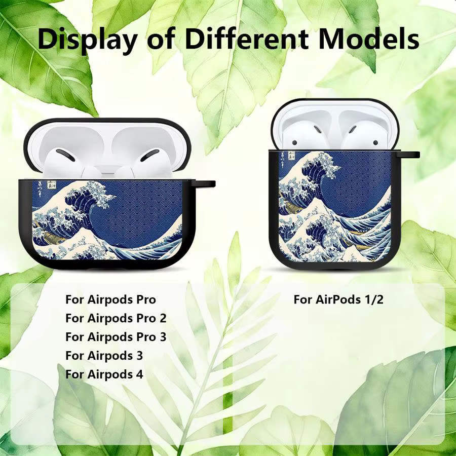 Cartoon Ozean Tsunami Schutzhülle für Apple AirPods 3, 2, 4 und Pro (Blau) - Bild 3