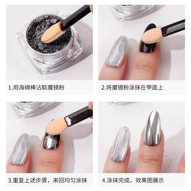 MAFANAILS No.1 Doppelseitige Make-up Schwamm Sticks, Metallic, Unisex - Bild 6