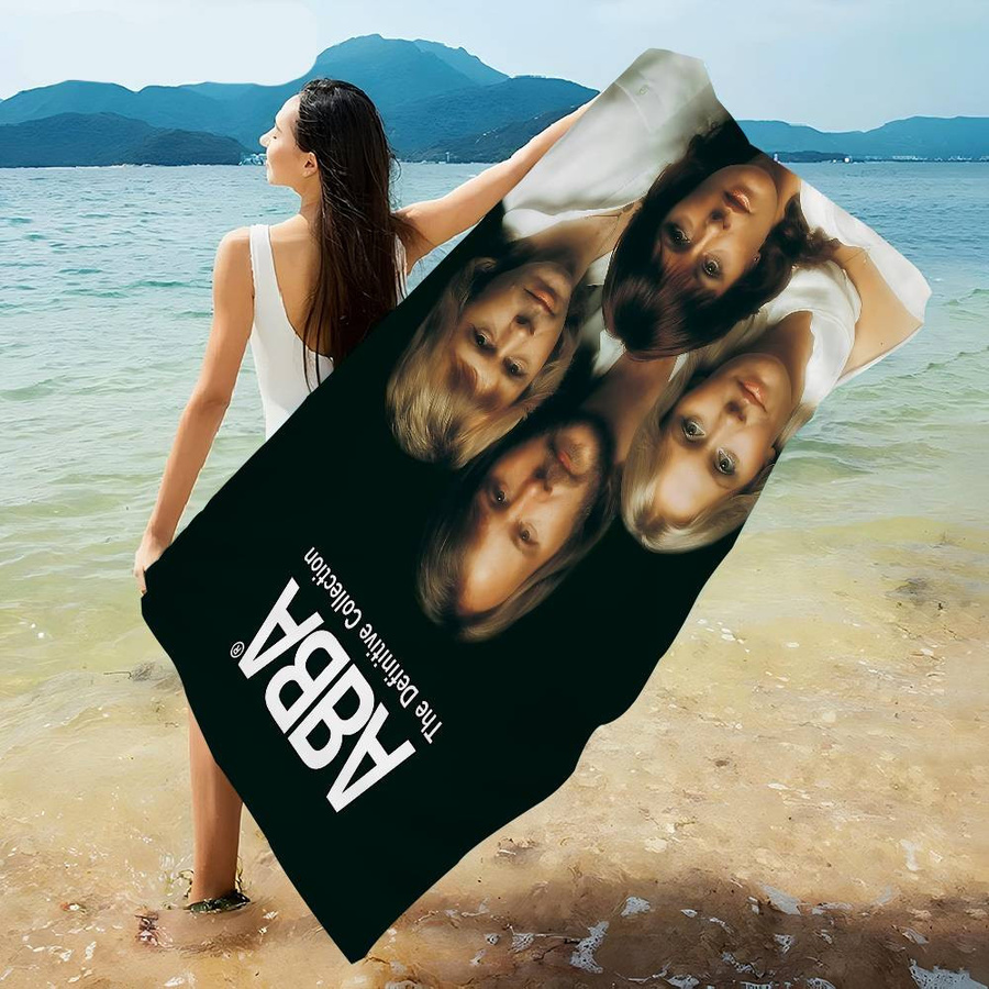 A-Abba-Band Mikrofaser Strandtuch, schnelltrocknend und saugfähig, 30 x 30 cm - Bild 1